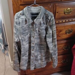 Women's Lightweight Cotton Cammo Jacket Plus Size 2X